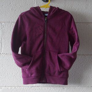 Lands End Kid Zip Front Sweatshirt Burgundy Size 4-5 XS Pre-Owned Good Condition